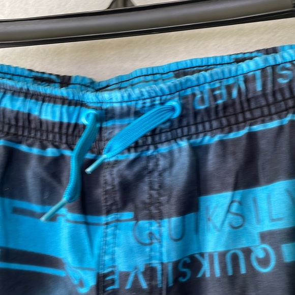 QUICKSILVER Men's Swim Board Short Drawstring Elastic Waist Side Pocket Blue - Picture 3 of 5